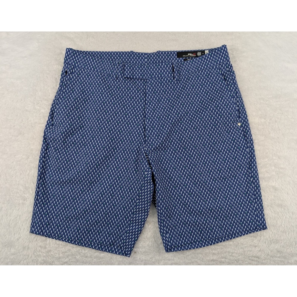 RLX Ralph Lauren Golf Shorts Men's 34(35) x 9" Blue Golf Tee Print Performance